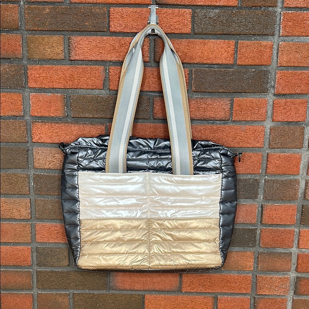 Think Royln Metallic Puffy Tote Bag